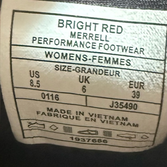Merrell Women's Bright Red Performance Footwear size 8.5 - Picture 10 of 10